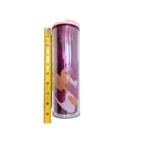 Starbucks Valentines Tumbler 9" Pink Purple Tea Hearts Cup Swivel TOP 2020 New! - Picture 11 of 11